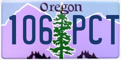 OR license plate 106PCT