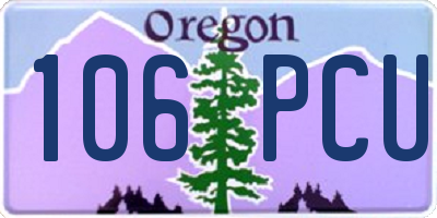 OR license plate 106PCU