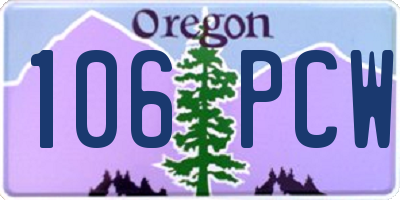 OR license plate 106PCW