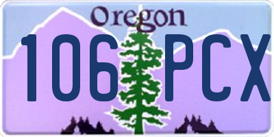 OR license plate 106PCX