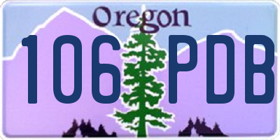 OR license plate 106PDB