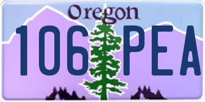 OR license plate 106PEA