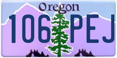 OR license plate 106PEJ