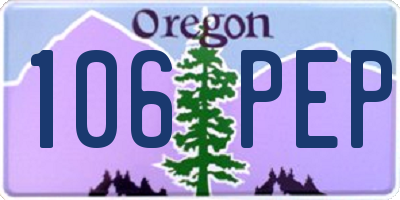 OR license plate 106PEP