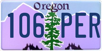 OR license plate 106PER