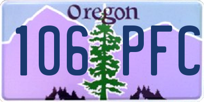 OR license plate 106PFC
