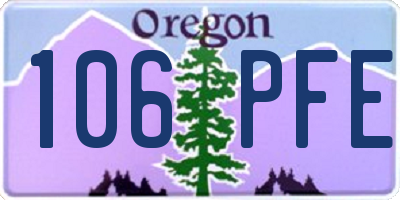 OR license plate 106PFE