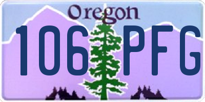 OR license plate 106PFG
