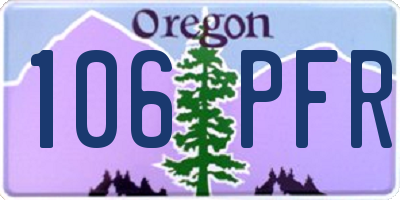 OR license plate 106PFR