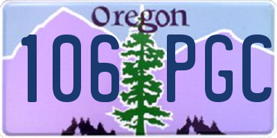 OR license plate 106PGC