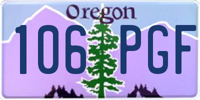 OR license plate 106PGF