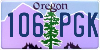 OR license plate 106PGK