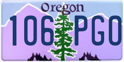 OR license plate 106PGO