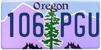 OR license plate 106PGU