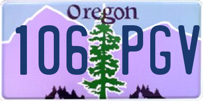 OR license plate 106PGV