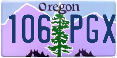 OR license plate 106PGX
