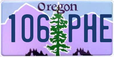 OR license plate 106PHE