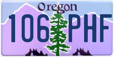 OR license plate 106PHF