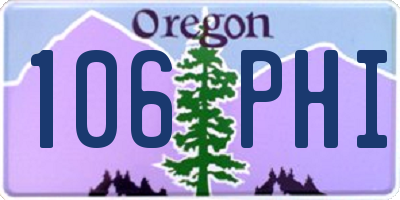 OR license plate 106PHI