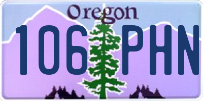 OR license plate 106PHN