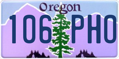 OR license plate 106PHO