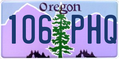 OR license plate 106PHQ