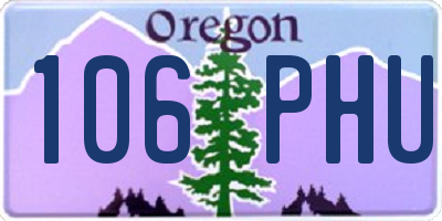 OR license plate 106PHU