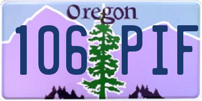 OR license plate 106PIF