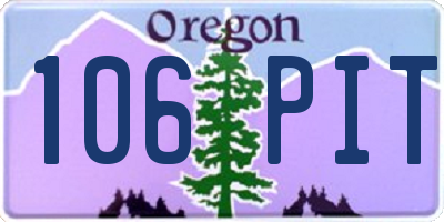 OR license plate 106PIT