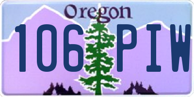 OR license plate 106PIW