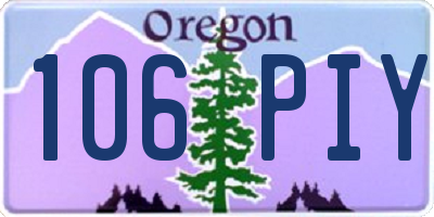 OR license plate 106PIY