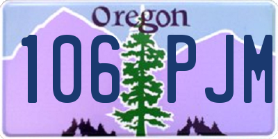 OR license plate 106PJM
