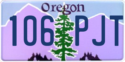 OR license plate 106PJT