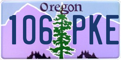 OR license plate 106PKE