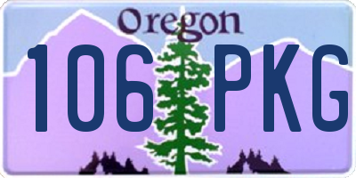 OR license plate 106PKG