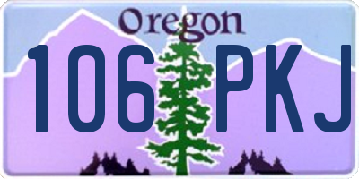 OR license plate 106PKJ