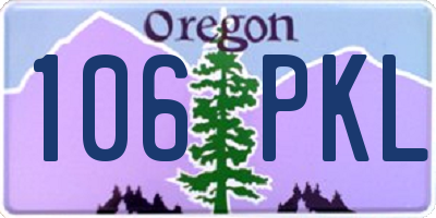 OR license plate 106PKL