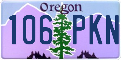 OR license plate 106PKN