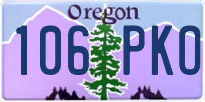 OR license plate 106PKO