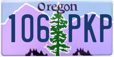 OR license plate 106PKP