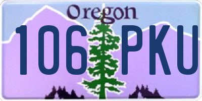 OR license plate 106PKU