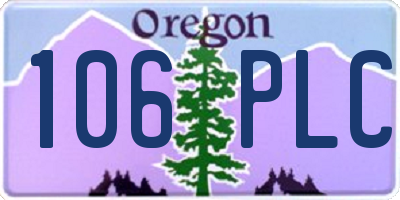 OR license plate 106PLC