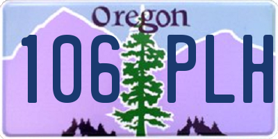 OR license plate 106PLH