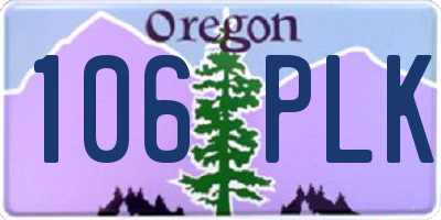 OR license plate 106PLK