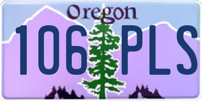OR license plate 106PLS