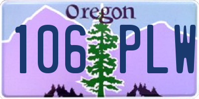 OR license plate 106PLW