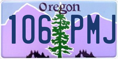 OR license plate 106PMJ
