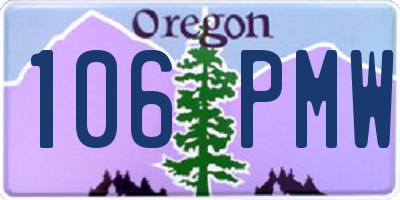 OR license plate 106PMW