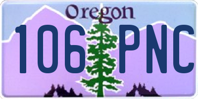 OR license plate 106PNC