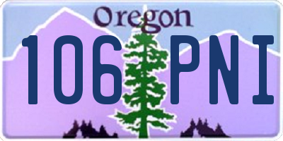 OR license plate 106PNI